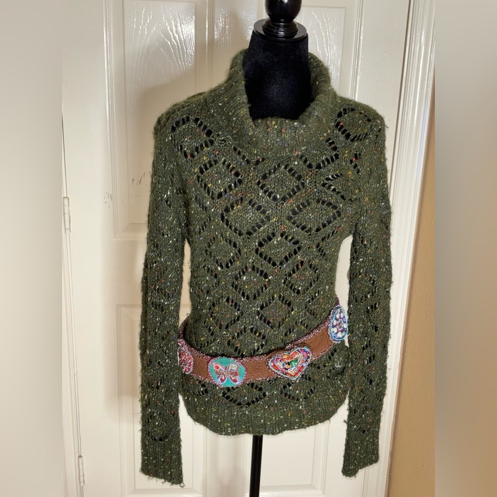 Dolce & Gabbana Women's Green Cable Knit Turtleneck Sweater Vintage Sz L Italy.‌ - Picture 11 of 11